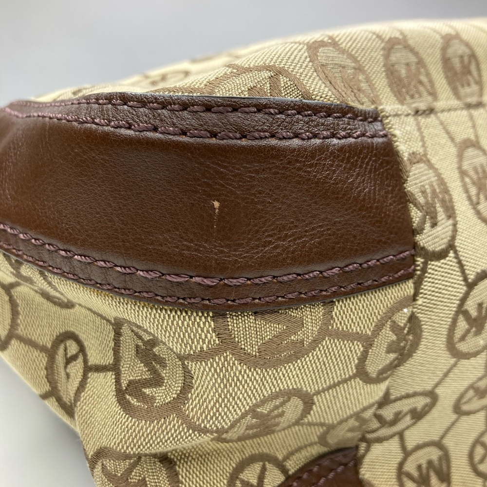 Nwt Michael Kors Signature Mk Canvas Satchel - image 4